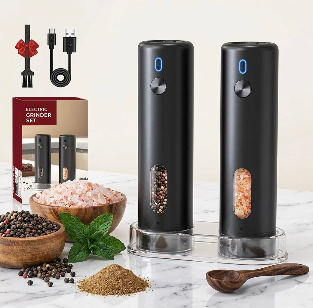 New upgraded Electric pepper Grinder  set USB Rechargeable Automatic Refillable Mills