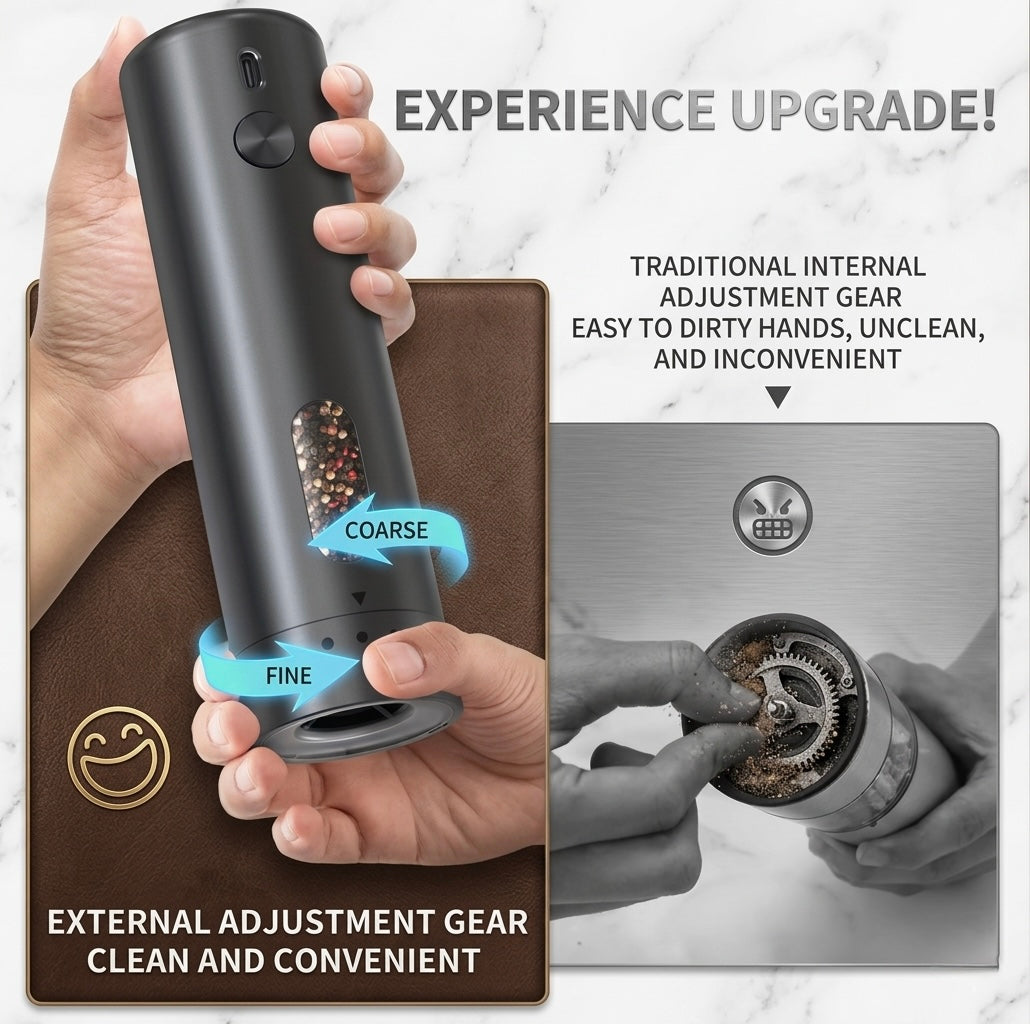 New upgraded Electric pepper Grinder  set USB Rechargeable Automatic Refillable Mills