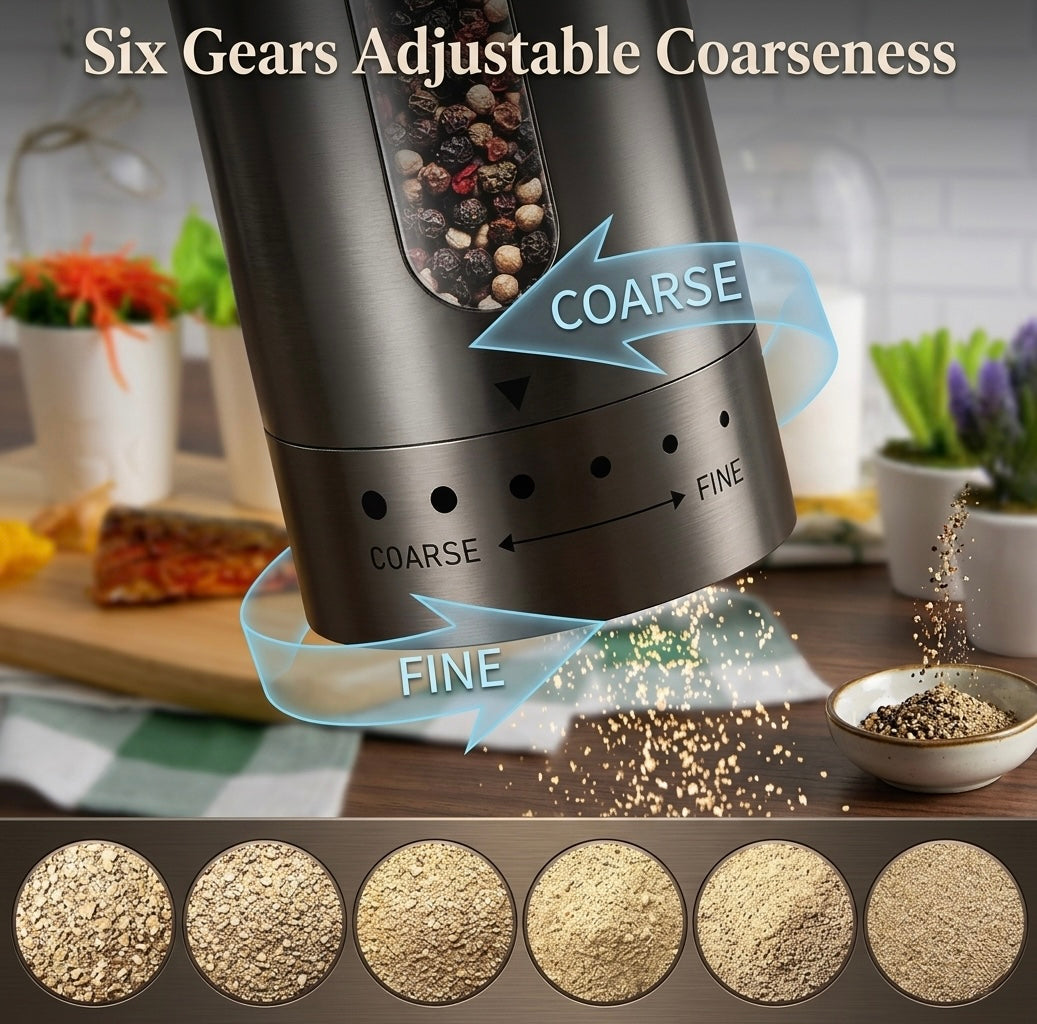 New upgraded Electric pepper Grinder  set USB Rechargeable Automatic Refillable Mills