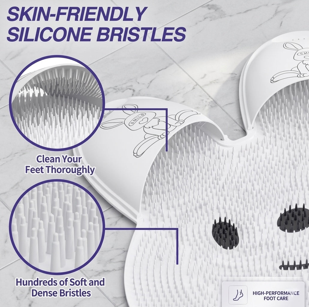 Silicone Foot Scrubber Mat | Anti-Slip Shower Massage & Exfoliator