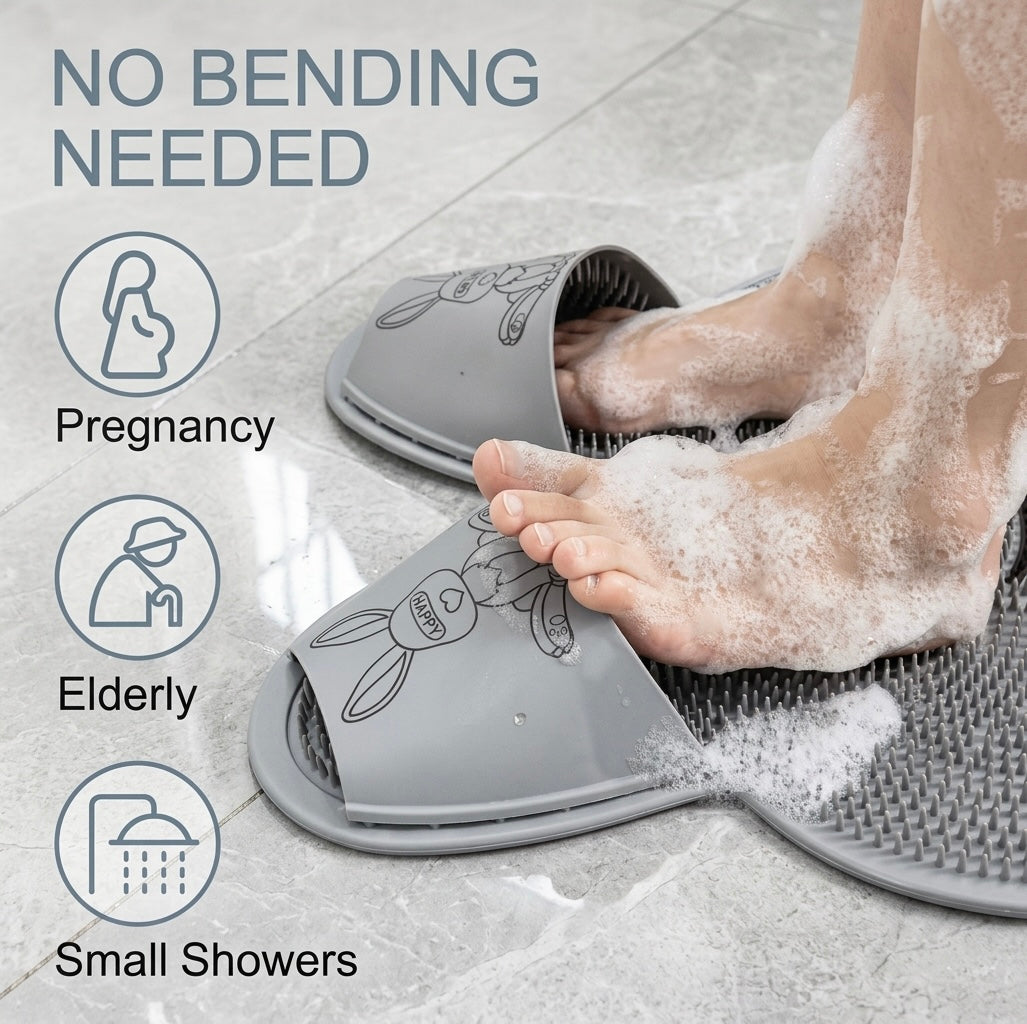 Silicone Foot Scrubber Mat | Anti-Slip Shower Massage & Exfoliator