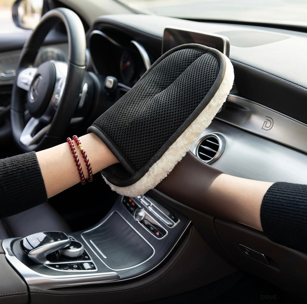 Premium Soft Wool Car Wash Mitt | Scratch-Free Professional Cleaning Glove