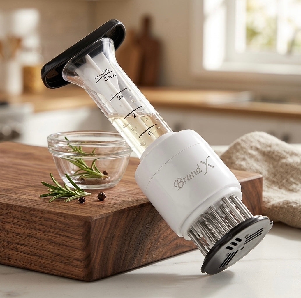 Professional 2-in-1 Meat Tenderizer | Integrated Marinade Flavor Injector