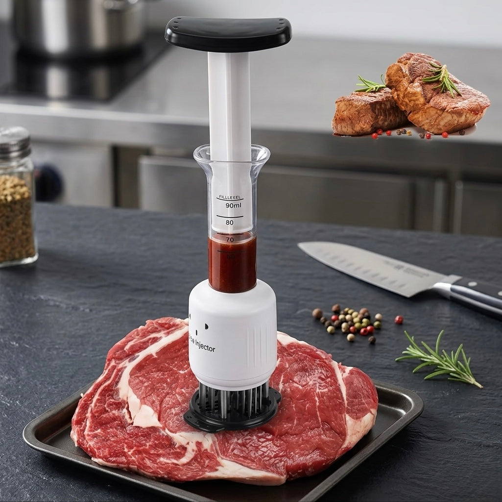 Professional 2-in-1 Meat Tenderizer | Integrated Marinade Flavor Injector