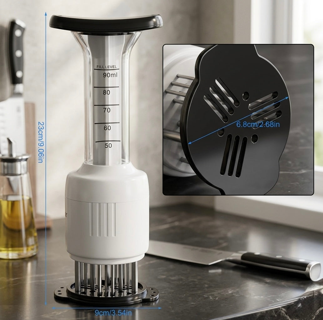 Professional 2-in-1 Meat Tenderizer | Integrated Marinade Flavor Injector