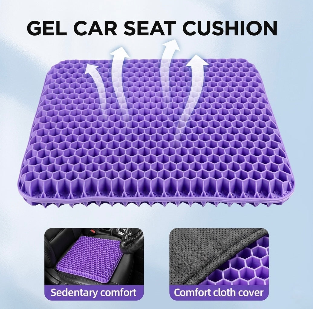Orthopedic Gel Seat Cushion | Breathable Honeycomb Pressure Relief