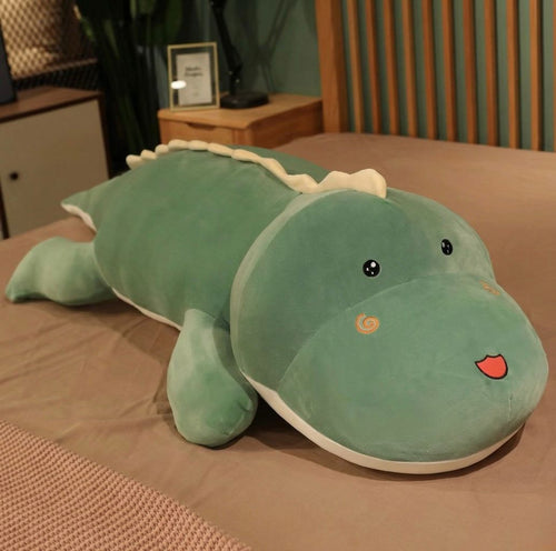80CM Large Cute Dinosaur Plush Toy – Soft Cartoon Crocodile Stuffed Animal Pillow for Kids & Gifts